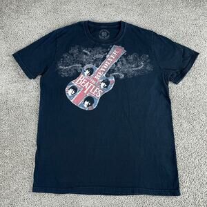 Lucky Brand The Beatles Shirt Mens XL Black Revolver Good Luck Originals